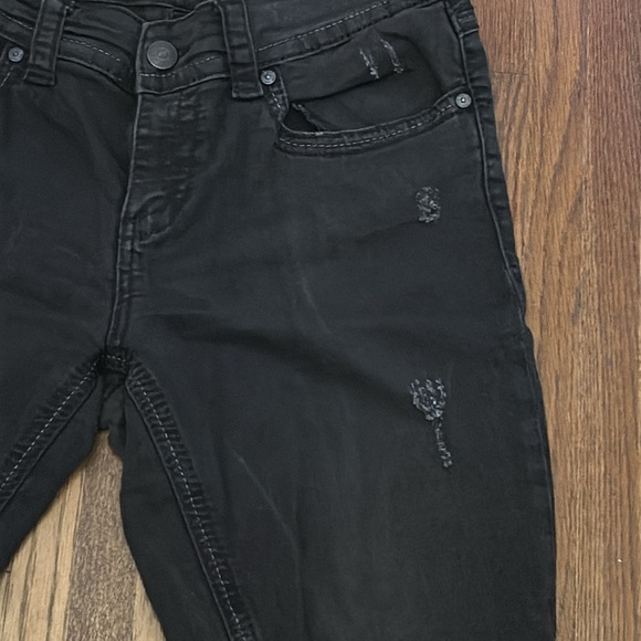 SEVEN 7 Jeans Black Distressed Slim Straight Size 12 - Picture 5 of 12